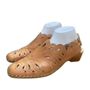 Pikolinos Romana Slingback Laser Cut Low Heel Size EU 41 US 10.5/11